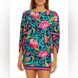 Trina Turk India Garden Floral Mini Tunic Dress Size S/P EUC